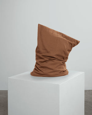 caramel brown pillowcase pair on white cube