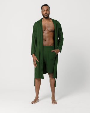 Dark Green Hooded Robe