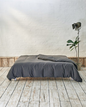 dark grey cotton duvet cover