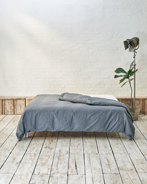 navy blue and white striped duvet cover