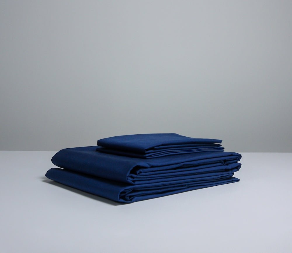 Midnight Blue Percale Bedding Set