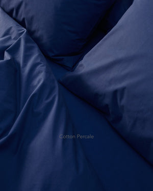 navy blue cotton percale bedding texture