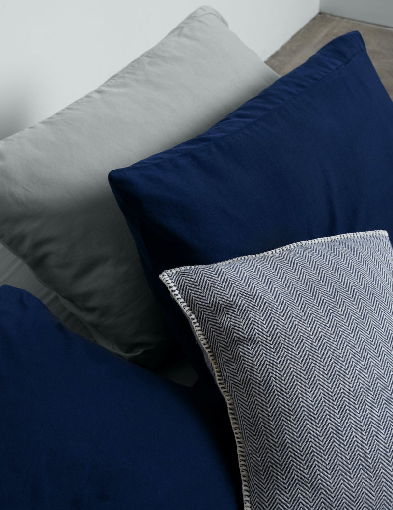 Navy Herringbone Cushions