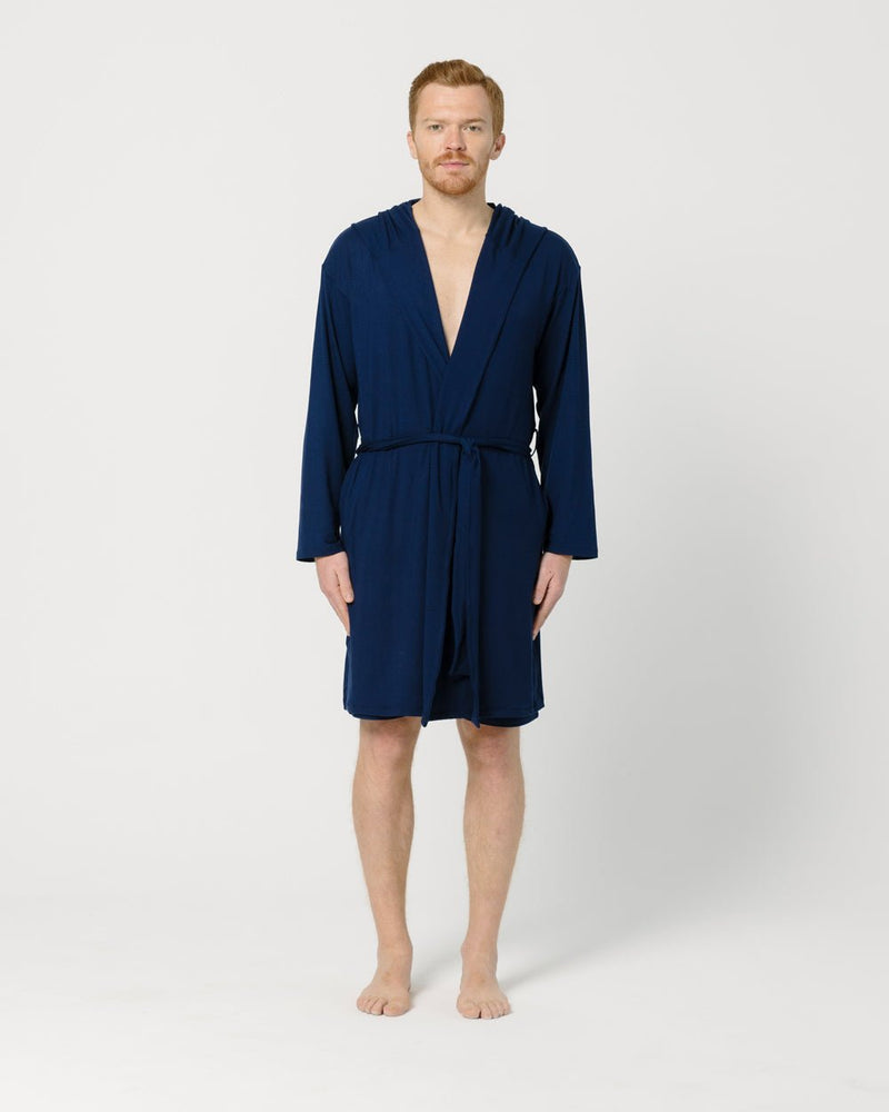 Navy Hooded Robe