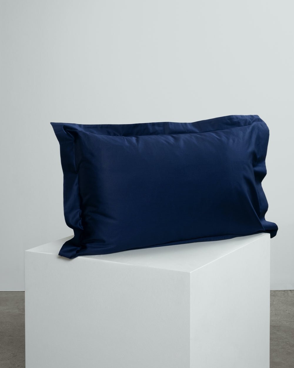 navy blue oxford pillowcase pair. 