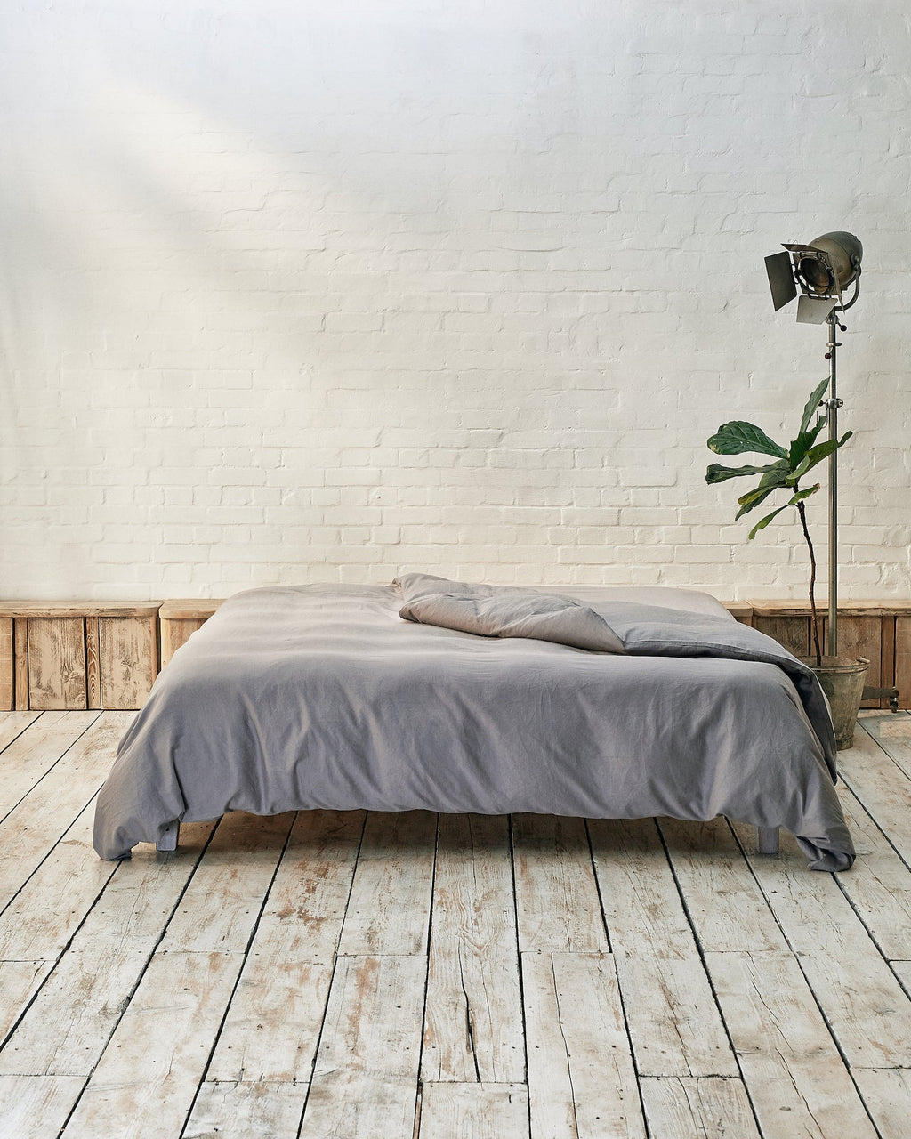 silver grey cotton duvet cover