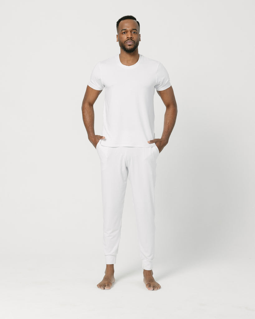 Departwest Cozy Ribbed Jogger - Men's Loungewear in White